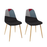 paris prix Lot de 2 Chaises Patchwork "First" 83cm Multicolore