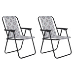 paris prix Lot de 2 Chaises Pliantes "Patio" 73cm Noir