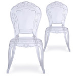paris prix Lot de 2 Chaises Royales "Heighness" 107cm Transparent