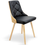 Paris Prix Lot De 2 Chaises Scandinave "Cargo" 79cm Chêne & Noir