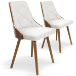 paris prix Lot de 2 Chaises Scandinave "Cargo" 79cm Noisette & Blanc