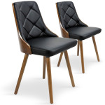 paris prix Lot de 2 Chaises Scandinave "Cargo" 79cm Noisette & Noir
