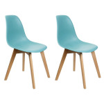 paris prix Lot de 2 Chaises Scandinave "Coquil" 82cm Bleu