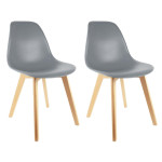 paris prix Lot de 2 Chaises Scandinave "Coquil" 84cm Gris