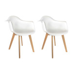 paris prix Lot de 2 Chaises Scandinave Enfant "Coque" 42cm Blanc