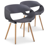 Paris Prix Lot De 2 Chaises Scandinave "Jordana" 64cm Gris