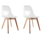 paris prix Lot de 2 Chaises Scandinave "Vika" 83cm Transparent