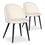 paris prix Lot de 2 Chaises Scandinaves "Bouclette" 75cm Crème