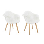 paris prix Lot de 2 Chaises Scandinaves Design "Patchwork" 85cm Blanc