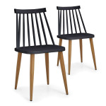 paris prix Lot de 2 Chaises Scandinaves "Estelle" 77cm Noir