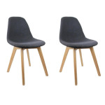 paris prix Lot de 2 Chaises Scandinaves "Pilta" 87cm Noir