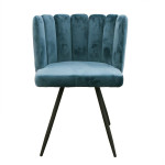 Paris Prix Lot De 2 Chaises Velours "Ariel" 79cm Bleu Canard