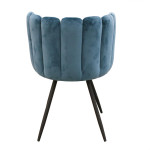 Paris Prix Lot De 2 Chaises Velours "Ariel" 79cm Bleu Canard