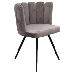 Paris Prix Lot De 2 Chaises Velours "Ariel" 79cm Gris