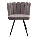 Paris Prix Lot De 2 Chaises Velours "Ariel" 79cm Gris