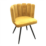 Paris Prix Lot De 2 Chaises Velours "Ariel" 79cm Jaune