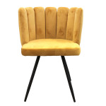 Paris Prix Lot De 2 Chaises Velours "Ariel" 79cm Jaune