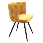 Paris Prix Lot De 2 Chaises Velours "Ariel" 79cm Jaune