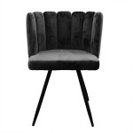 Paris Prix Lot De 2 Chaises Velours "Ariel" 79cm Noir