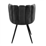 Paris Prix Lot De 2 Chaises Velours "Ariel" 79cm Noir