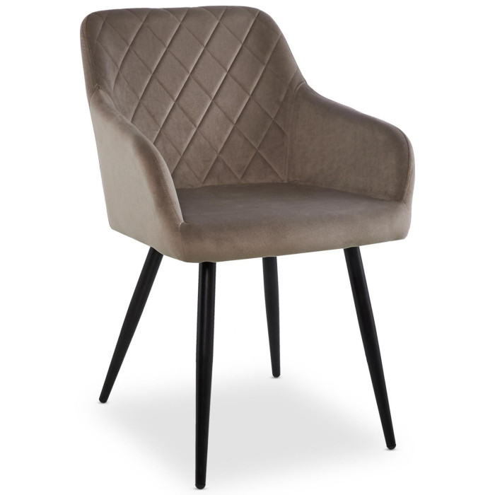 Paris Prix Lot De 2 Chaises Velours "Ariette" 83cm Gris