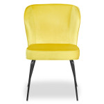 Paris Prix Lot De 2 Chaises Velours Design "Elsa" 79cm Jaune