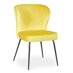 Paris Prix Lot De 2 Chaises Velours Design "Elsa" 79cm Jaune