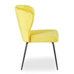 Paris Prix Lot De 2 Chaises Velours Design "Elsa" 79cm Jaune