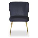 Paris Prix Lot De 2 Chaises Velours Design "Elsa" 79cm Noir