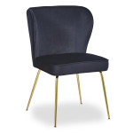 Paris Prix Lot De 2 Chaises Velours Design "Elsa" 79cm Noir