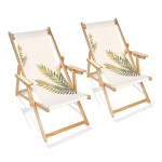 paris prix Lot de 2 Chiliennes de Jardin Pliantes Feuille "Lona" 102cm Vert