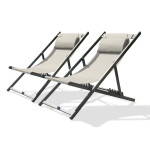 Paris Prix Lot De 2 Chiliennes De Jardin Pliantes "Julia" 102cm Gris Anthracite