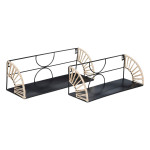 paris prix Lot de 2 Étagères Murales en Métal "Mileva" 42cm Noir