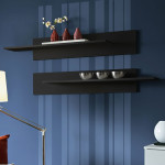 Paris Prix Lot De 2 Étagères Murales "Mix" 100cm Noir