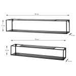 Paris Prix Lot De 2 Étagères Murales "Tablettes" 85cm Noir