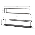 Paris Prix Lot De 2 Étagères Murales "Tablettes" 95cm Noir
