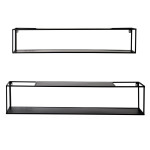 paris prix Lot de 2 Étagères Murales "Tablettes" 95cm Noir