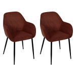 paris prix Lot de 2 Fauteuils Côtelé "Scott" 85cm Terracotta