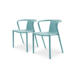 Paris Prix Lot De 2 Fauteuils De Jardin Empilables "Diego" 72cm Bleu Azur