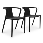 paris prix Lot de 2 Fauteuils de Jardin Empilables "Diego" 72cm Noir