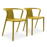 paris prix Lot de 2 Fauteuils de Jardin Empilables "Diego" 72cm Moutarde