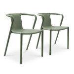 paris prix Lot de 2 Fauteuils de Jardin Empilables "Diego" 72cm Vert Olive