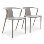 paris prix Lot de 2 Fauteuils de Jardin Empilables "Diego" 72cm Sable