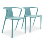 paris prix Lot de 2 Fauteuils de Jardin Empilables "Diego" 72cm Bleu Azur