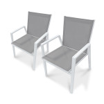Paris Prix Lot De 2 Fauteuils De Jardin Empilables "Floride" 86cm Blanc