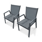 Paris Prix Lot De 2 Fauteuils De Jardin Empilables "Floride" 86cm Gris Anthracite