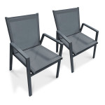 paris prix Lot de 2 Fauteuils de Jardin Empilables "Floride" 86cm Gris Anthracite