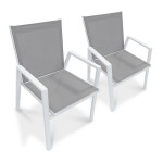 paris prix Lot de 2 Fauteuils de Jardin Empilables "Floride" 86cm Blanc