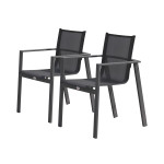 Paris Prix Lot De 2 Fauteuils De Jardin Empilables "Miami" 84cm Gris Anthracite