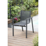 Paris Prix Lot De 2 Fauteuils De Jardin Empilables "Miami" 84cm Gris Anthracite